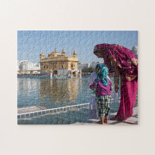 Indien Amritsar Golden Temple. Jigszle Puzzle Pussel (Horisontell)