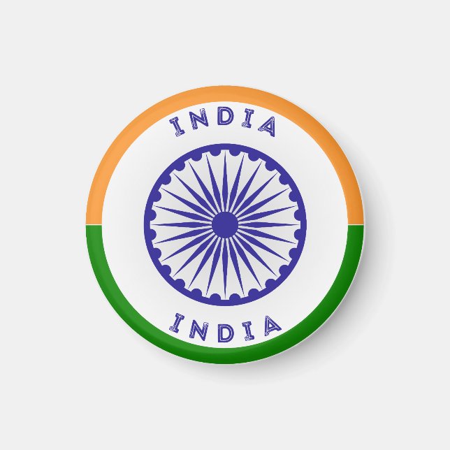 Indien Ashoka Chakra Circle Shape Magnet (Framsidan)
