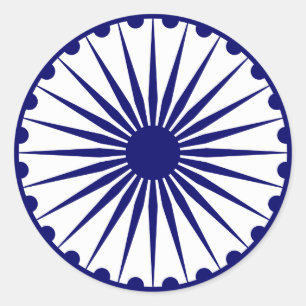 Indien Ashoka Chakra Runt Klistermärke