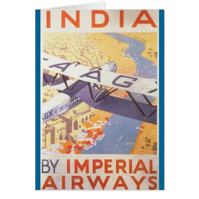 Indien av Imperial Airways Hälsningskort (Framsidan)
