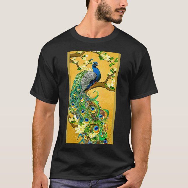 Indien Blå peacock T-shirt (Framsida)