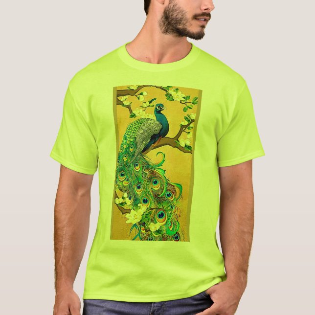 Indien Blå peacock T-shirt (Framsida)