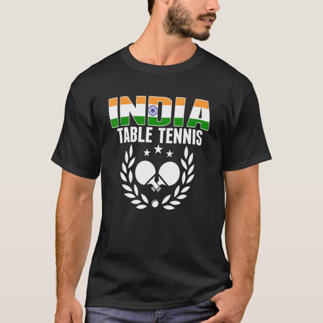 Indien Bord Tennis Indian Ping Pong Supporter Sp T Shirt (Framsida)