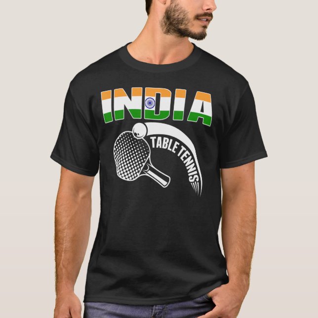 Indien Bord Tennis Support Indian Ping Pong Te T Shirt (Framsida)