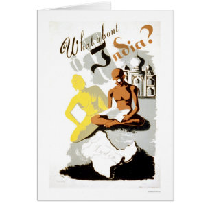 Indien Buddha Gandhi 1941 WPA Hälsningskort