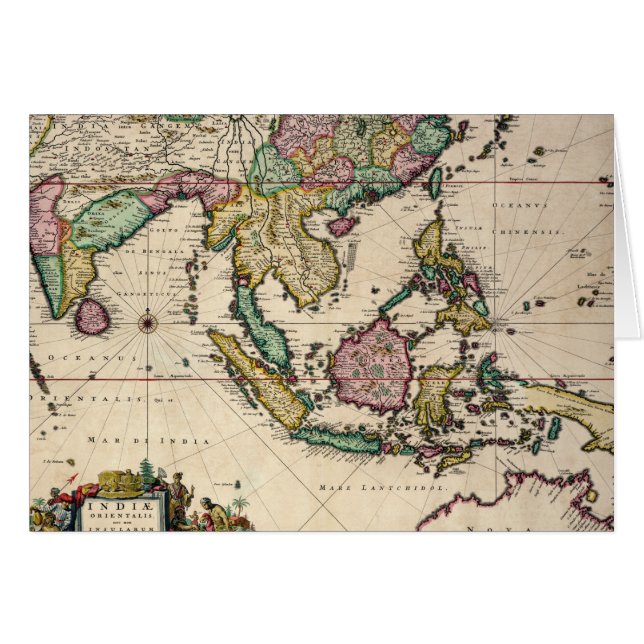 Indien & Ceylon till Australien Hälsningskort (Framsidan Horizontal)