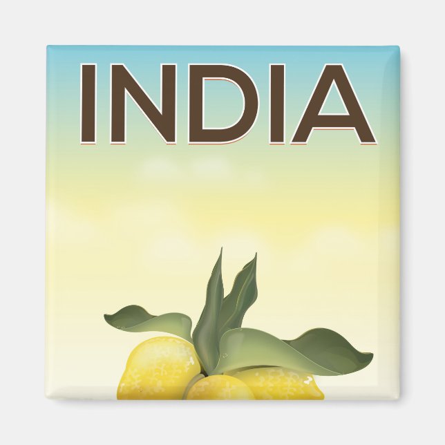 Indien Citron resa affisch Magnet (Framsidan)