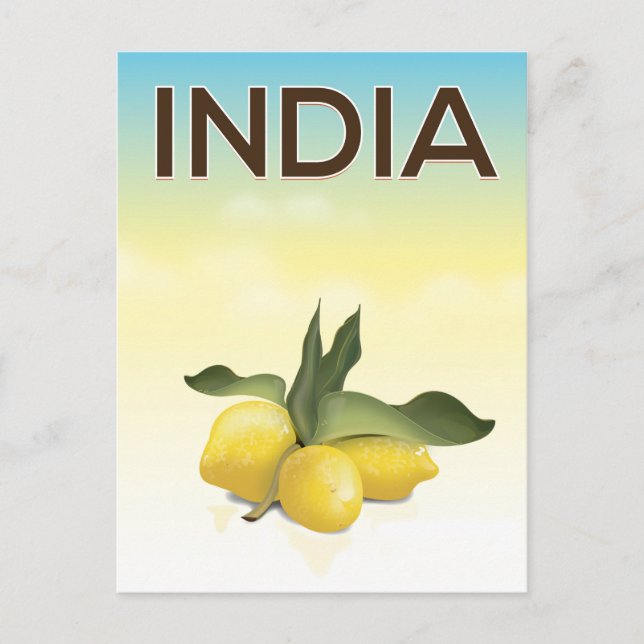 Indien Citron resa affisch Vykort (Framsida)