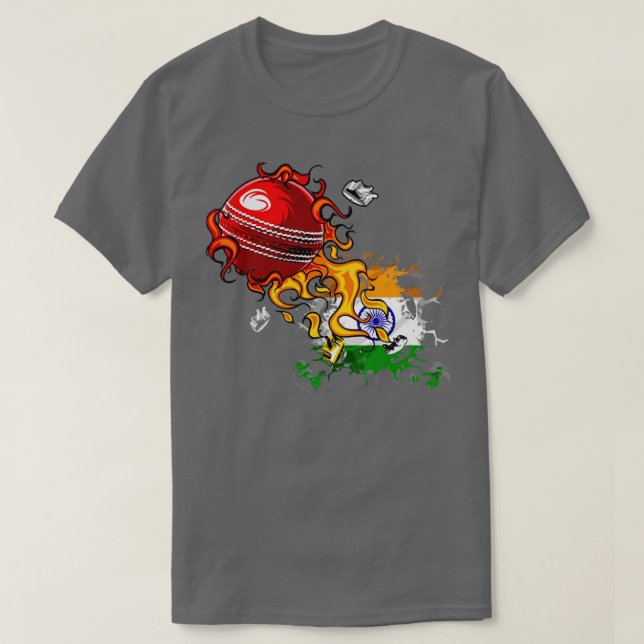 Indien Cricket1 T Shirt (Design framsida)