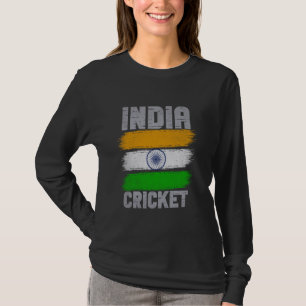 Indien Cricket Cricketer Fläkt Batsmen Indian Flag T Shirt