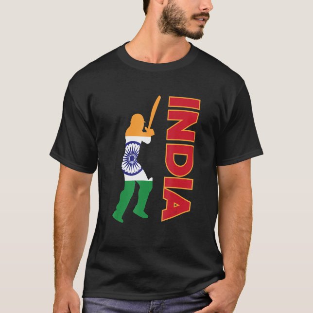 Indien Cricket India Flagga Indian Cricket Team Cr T Shirt (Framsida)