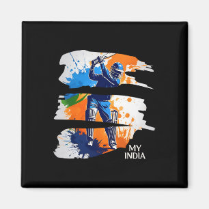 Indien Cricket Jersey Flagga Indisk Cricket  Magnet