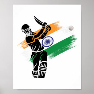 Indien Cricket Jersey Indian Cricket Squad Flagga Poster
