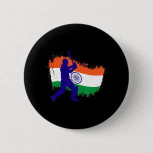 Indien Cricket Jersey Indisk Tsman Cricket Flagga Knapp