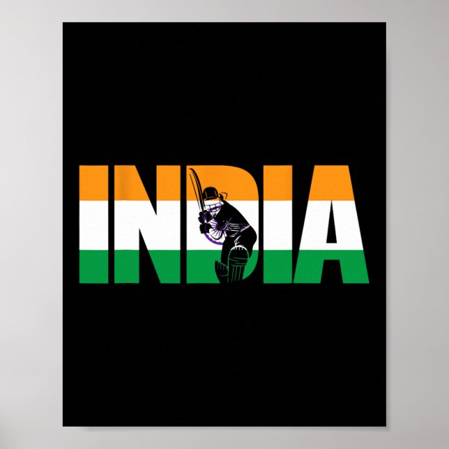 Indien Cricket Jersey Present Till Indiska Cricket Poster (Framsidan)