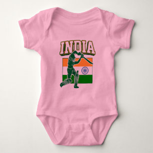 Indien Cricket med indisk Flagga Gift T Shirt