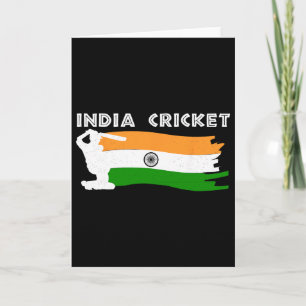 Indien Cricket Med Indisk Flagga Kort