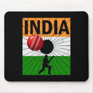 Indien Cricket Med Indisk Flagga Penseldrag Ashoka Musmatta
