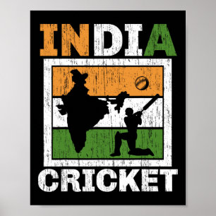 Indien Cricket Spelare Cricketer T Och Ll Sport Kä Poster
