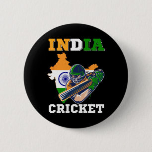 Indien Cricket Spelare Flagga Tröja Indisk Sport  Knapp