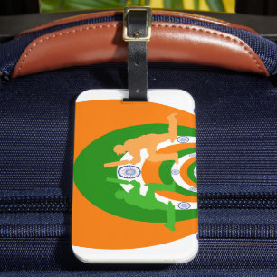 Indien Cricket Spirit: Abstrakt design Bagagebricka