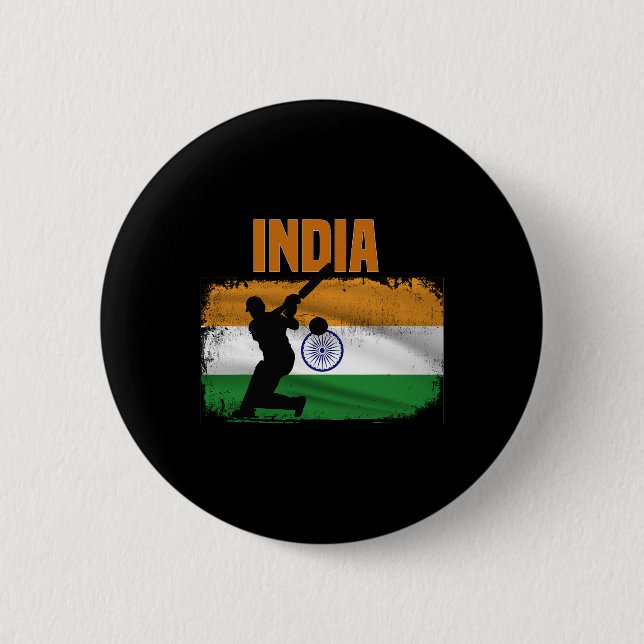 Indien Cricket Supportrar Indiens Cricket Fans Ind Knapp (Framsida)
