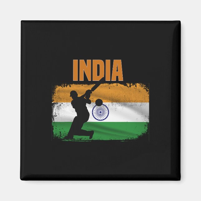 Indien Cricket Supportrar Indiens Cricket Fans Ind Magnet (Framsidan)