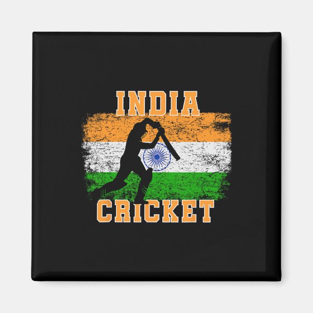 Indien Cricket Supportrar Indiens Cricket Fans Ind Magnet (Framsidan)