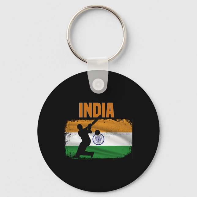 Indien Cricket Supportrar Indiens Cricket Fans Ind Nyckelring (Framsida)