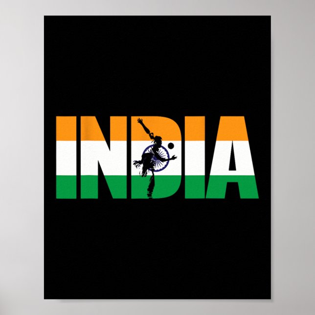 Indien Cricket Supportrar Tröja Jersey Indisk Cric Poster (Framsidan)