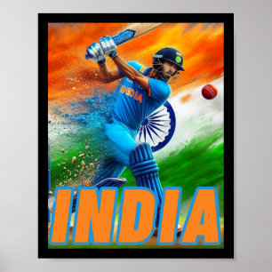 Indien cricket-supportrars t-shirt - indisk cricke poster