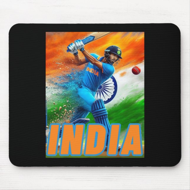 Indien cricket-supportrars tröja - Indisk cricket  Musmatta (Framsidan)
