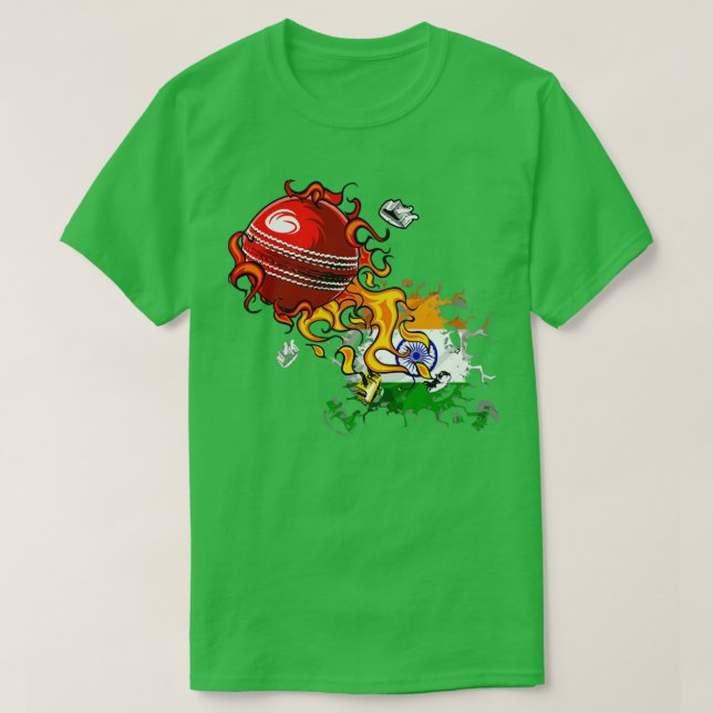 Indien Cricket T Shirt (Design framsida)