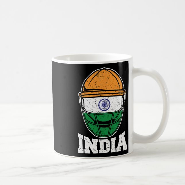 Indien Cricket T Shirt Indiens nationella fans Jer Kaffemugg (Höger)