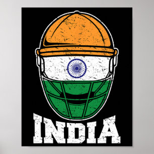 Indien Cricket T Shirt Indiens Nationella Fans Jer Poster