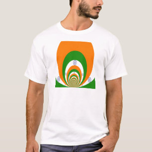 Indien Cricket Tricolor saffron, vit GRÖNT T Shirt