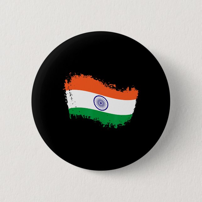 Indien Cricket tröja Indiens cricketflagga Indien  Knapp (Framsida)