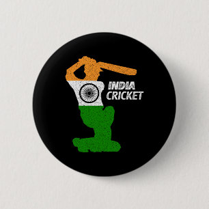 Indien Cricket Tsman Gräns Skott Med Indisk Flagga Knapp