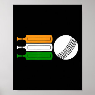 Indien Cricketspelare Ll Indisk flagga Cricketlag Poster