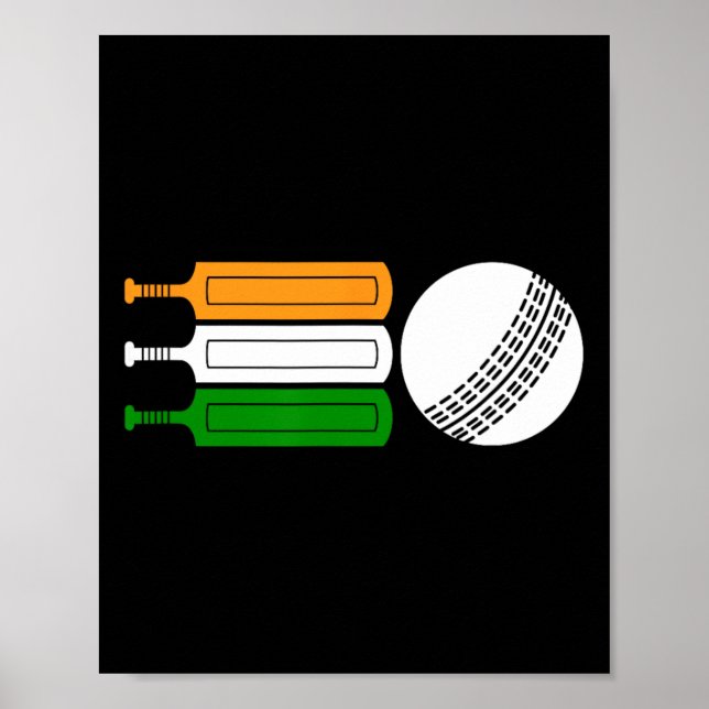 Indien Cricketspelare Ll Indisk flagga Cricketlag  Poster (Framsidan)