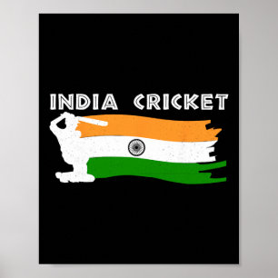 Indien crickettröja med indisk flagga present poster