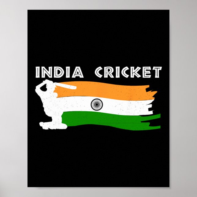Indien crickettröja med indisk flagga present poster (Framsidan)