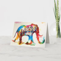 Indien Elefant Vintage Resa Kärlek Akvarell