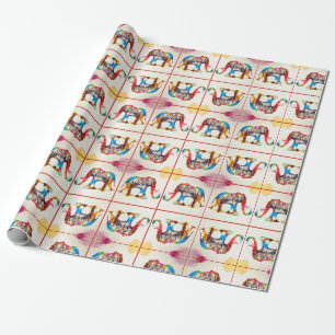Indien Elefant Vintage resor Kärlek vattenfärg Presentpapper