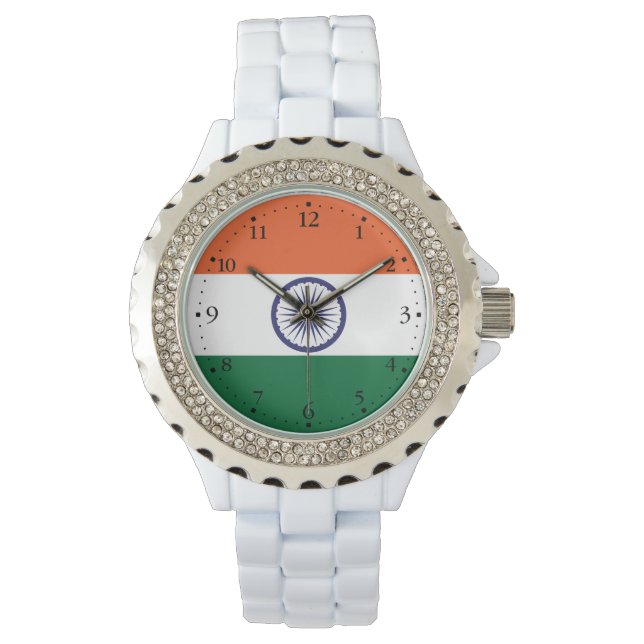 Indien-Flagga Armbandsur (Framsida)