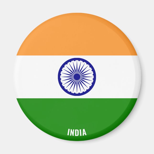 Indien Flagga Charming Patriotic Magnet (Framsidan)
