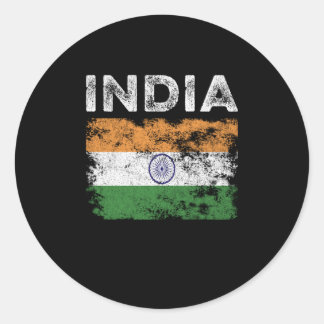 Indien Flagga Distress - Indiska Flagga Runt Klistermärke