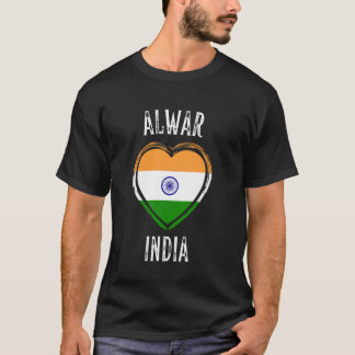 Indien Flagga Hjärta Alwar Stad T Shirt
