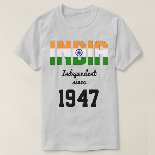Indien Flagga Independence Firande T Shirt (Design framsida)