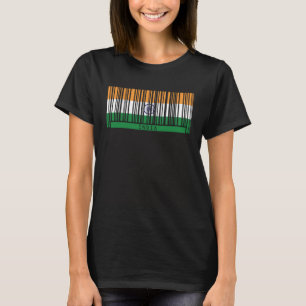 Indien Flagga indisk arv, rötter, streckkod indisk T Shirt